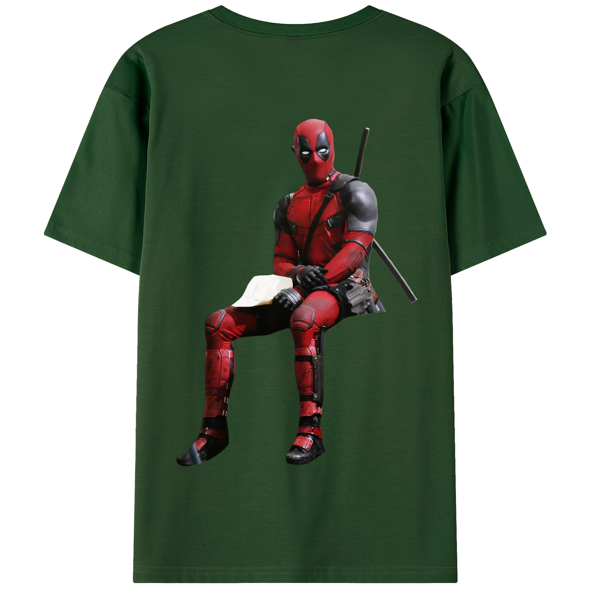 （画像用） Deadpool デッドプール 綿100％半袖Tシャツ（背面プリント）